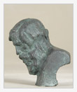 Bust of Chekhov, bronze, 6x7x10 cm