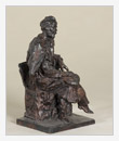 Chaikhovsky Seated with Hat in Hand, bronze,  13x16x27 cm