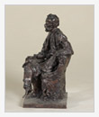 Chaikhovsky Seated with Hat in Hand, bronze,  13x16x27 cm