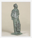 Pushkin with Cloak, bronze, 12x18x43 cm