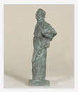 Pushkin with Cloak, bronze, 12x18x43 cm