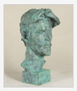 Portrait of Chekhov, 1968, bronze, original in plaster, 9x11x20 cm