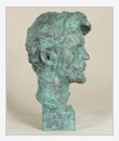 Portrait of Chekhov, 1968, bronze, original in plaster, 9x11x20 cm