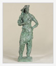 Worker, bronze, 17x11x42 cm, original in plaster